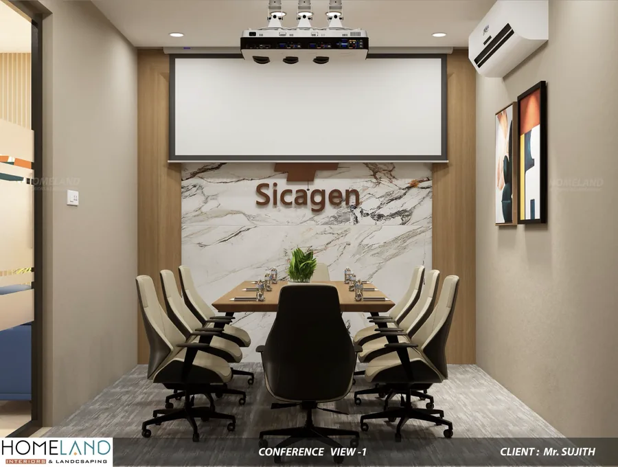 Boardroom & Corporate Conference Suite — Mr. Sujith Project designed and crafted by Homeland Interiors, Kerala