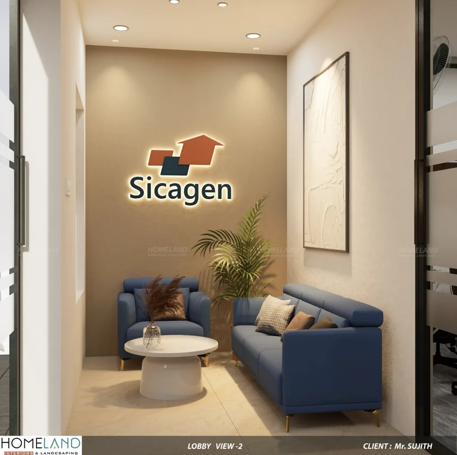 Executive Corporate Entrance Lobby — Mr. Sujith Project designed and crafted by Homeland Interiors, Kerala