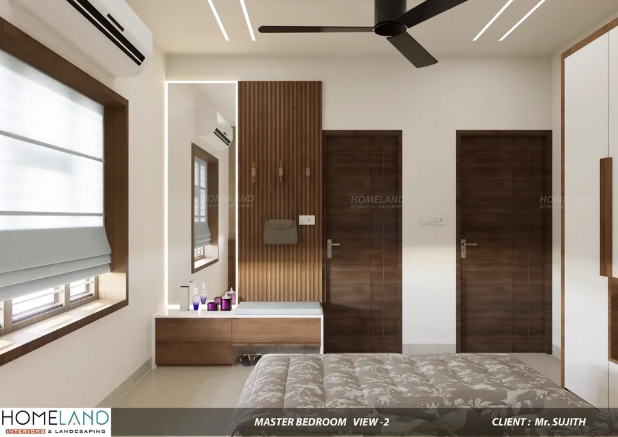Luxury Master Bedchamber Suite — Mr. Sujith Project designed and crafted by Homeland Interiors, Kerala