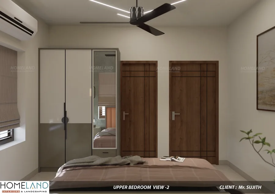 Upper Floor Bedchamber — Mr. Sujith Project designed and crafted by Homeland Interiors, Kerala
